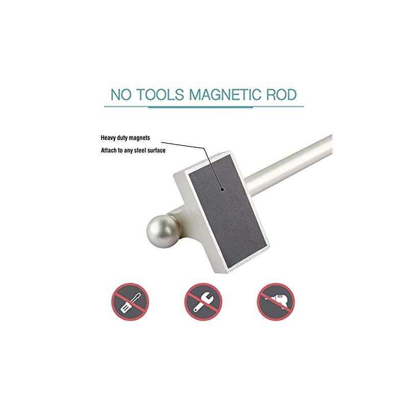 Magnetic Curtain Rods Multi-Use Adjustable Appliance Metal Doors Magnetic Rods,