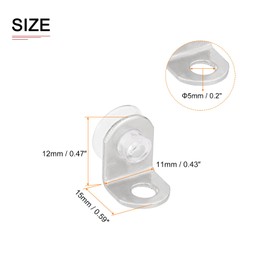 DTGN 0.59"x0.43"(LxW) Mounting Brace Fixing Glass Shelf Bracket - 30Pack - Good for Glass Shelves - Durable Pegs Supports with Chuck Wall Mount - Silver