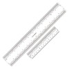 2 Pieces 6"/12" Clear Acrylic Ruler Zero-Centering Ruler with Inches