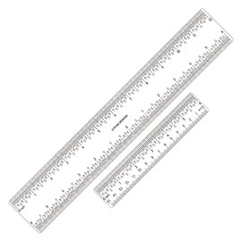 2 Pieces 6"/12" Clear Acrylic Ruler Zero-Centering Ruler with Inches & Metric Measuring Tool 12" and 6" Inch Straight Edge Rulers for Paper Cutting Craft Supplies School Supplies for Students,Office