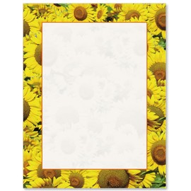 Paperdirect Evanish Sunflowers Thanksgiving Fall Autumn Theme Paper Stationery, Border Paper, Letterhead 8.5 x 11, 25 sheets, Elegant Premium Writing Paper, Decorative Printer Paper
