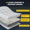 HYPREST 4 Inch Twin XL Mattress Topper Cotton,Shredded Memory Foam
