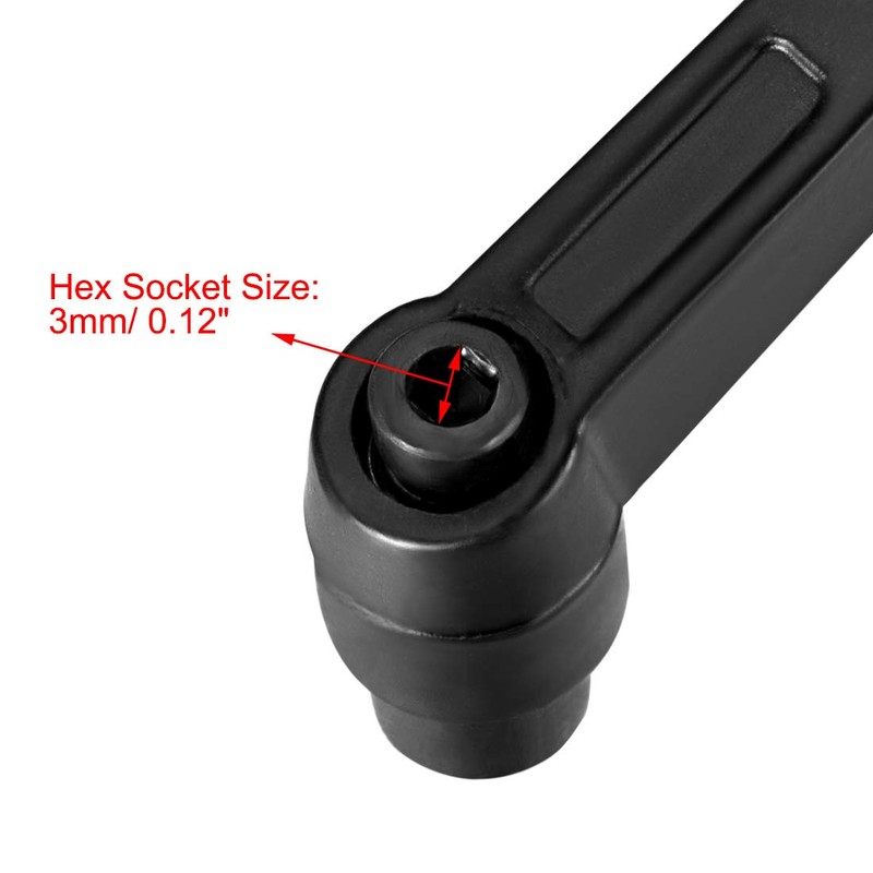 uxcell M6 Handle Adjustable Clamping Lever Thread Push Button Ratchet