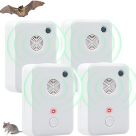Ultrasonic Bat Repellent Devices for Attic,Bats Keep Away,Bat Removal Do It Yourself for Porch Outdoor Indoor,Friendly to Human & Pet(4 Pack)