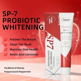 SP-7 Probiotic Whitening Toothpaste - Fresh Breath, Cleansing, Effective Oral Health Management, 100g, Contains Probiotics - Specification: 2pcs
