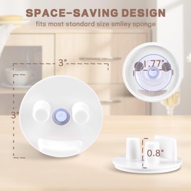 Sponge Holder For Scrub Daddy mommy, Bathroom Kitchen Sink Sponge Holder with Suction Cup, Dishwasher Safe Sponge Storage (Sponges Not Included), White, 1-Pack