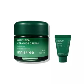 Innisfree [이니스프리] 그린티 세라마이드 크림 50mL + 그린티 세라마이드 크림 15mL Innisfree Green Tea Ceramide Cream 50mL + Green Tea Ceramide Cream 15mL