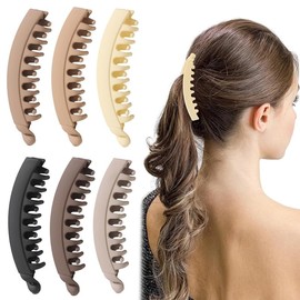 Banana Clips Hair Clincher Combs for Women - 6Pcs Large Claw Clips for Thick Hair