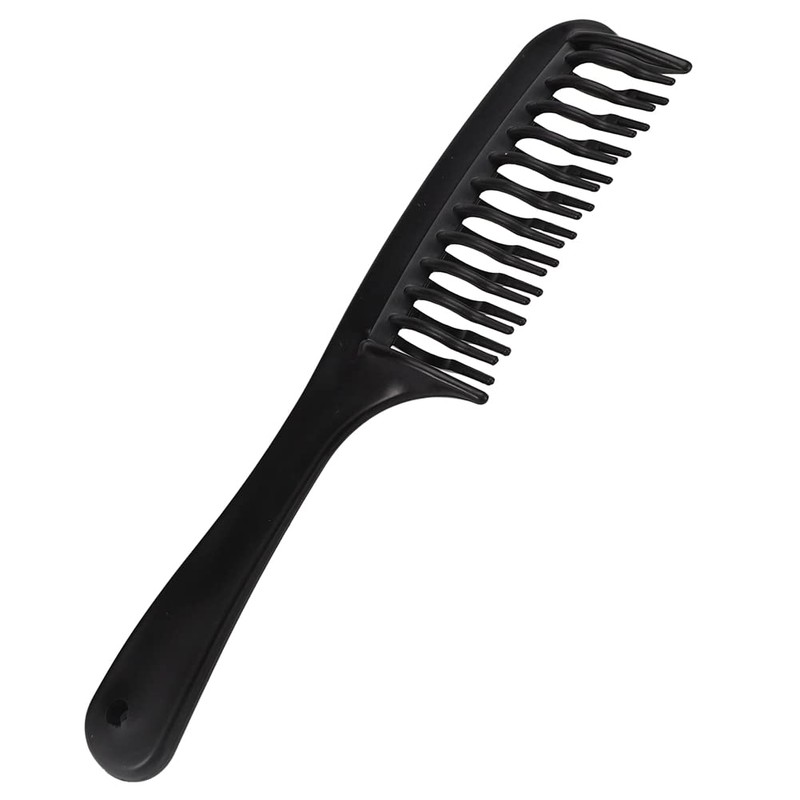 2X Black Double Tooth Detangler Hair Comb Shampoo Comb with