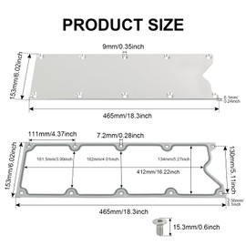 LS Gen 3 Valley Pan Cover Plate Low Profile with Gasket and Seals Compatible with LSX LS1 LM7 LR4 LQ4 LS6 L59 LQ9 LM4 L33 (Silver)