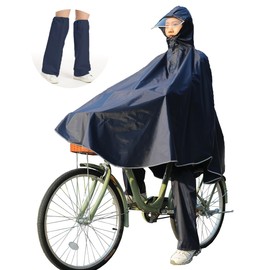 TONGMO Raincoat, Rain Poncho with Leg Cover, Men's, Women's, Bicycle, Motorcycle, Long Poncho, Unisex, For School Commutes, School, Nursery, Kindergarten, Outdoor Activities, Camping, Disaster