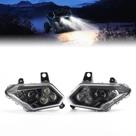 KEMIMOTO X3 LED Headlights Assembly Front Accent Lights, Left Right Head Lamp High/Low Beam Compatible with Can Am Maverick X3 Max XDS XRS R Turbo DPS 2017-2025, Replace 710004658 710004659