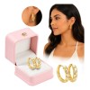 Arracadas Huggie Circonia Oro Laminado Espiral Elegante