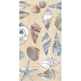 Boston International BF863460 IHR 3-Ply 16-Count Guest Towel Buffet Paper Napkins, 8.5 x 4.5-Inches, Clams In The Sand Cream
