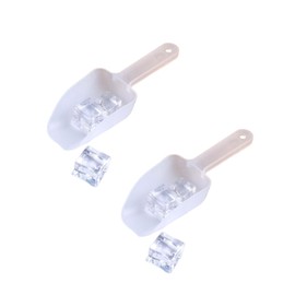 2Pcs White Plastic Ice Scoop,Kitchen Ice Scooper for Ice Maker, Ice Scooper for Ice Maker Kitchen Freezer Bar Wedding Party Small Food Scoops for Pet Animal Dog Food Candy Scoop Beach Shovel Tools