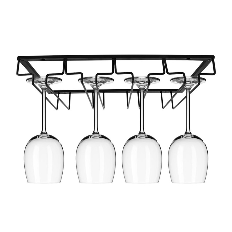 Black Wine Glass Storage Rack Organizer Hanger Holder Kitchen Bar