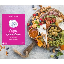 OVTENE Food Storage Sheets and Bags for Cheese + Charcuterie | Keeps cheese and meat fresher, longer (Ovtene Variety Pack Includes 10 sheets and 10 small bags) Made in Italy