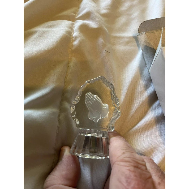 Lighted Praying Hands Glass 3 Inches Tall A Very Cute