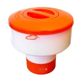 WWD Pool Floating Pool Floatr Chlorine Dispenser Fits 1-3" Tabs Bromine Holder Chlorine Floater (Orange Foldable)