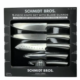 Schmidt Bros., 5 Pc Knife Set Ultra Sharp Professional Grade | Blade Guards