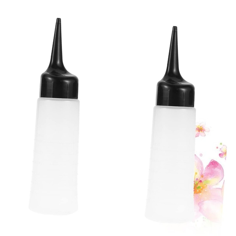 OHPHCALL 2pcs Hair Dye Bottles Shampoo Bottles White Nozzle Travel