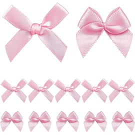300Pcs Mini Pink Ribbon Bows, Small Pre-Tied Bows for Gift Wrapping, 1.5 Inch Satin Ribbon Bow Flowers for DIY Crafts, Birthday Party, Wedding Decor