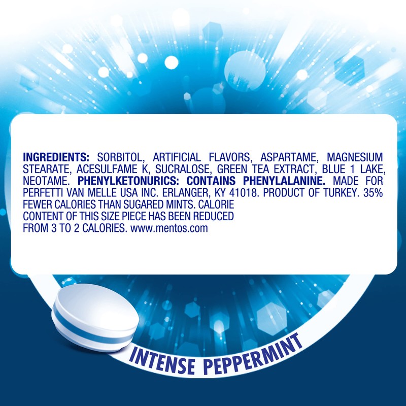 Mentos Clean Breath Sugarfree Hard Mint, 150pc, Intense Peppermint (Pack