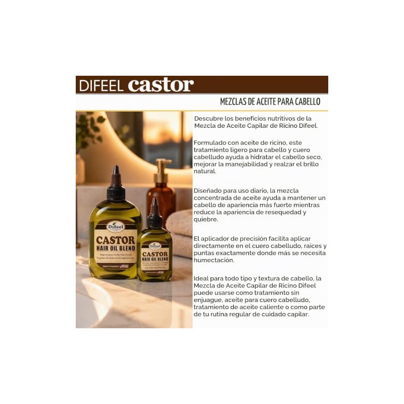 Difeel Aceite Ricino Natural Primera Onzas Crecimiento Cabello