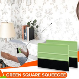 WRAPXPERT Squeegee for Vinyl,2Pack Felt Vinyl Squeegee, Matcha Green Vinyl Squeegee Tool Kit for Crafts Car Wrap Window Tint Wallpaper Glass Film Application