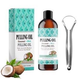 Enjuague Bucal Coconut, Coconut Oil Mouthwash, Protección Contra El Mal Aliento, Enjuague Bucal con Aceite de Coco, Teeth Whitening Mouthwash With Tongue Scraper. (100ml)