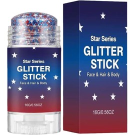 Barra de Purpurina Corporal Maquillaje Impermeable De Larga Duración Purpurina Rojo, y Azul para Mujeres Niños Niñas Hombres del Día de la Independencia Desfiles