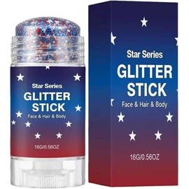 Barra de Purpurina Corporal Maquillaje Impermeable De Larga Duración Purpurina Rojo, y Azul para Mujeres Niños Niñas Hombres del Día de la Independencia Desfiles
