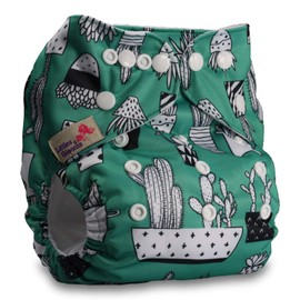 Littles & Bloomz, Reusable Pocket Cloth Nappy, Fastener: Popper, Set of 1, Pattern 15, Without Insert