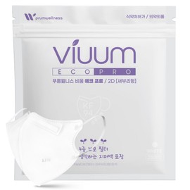 Viuum Eco Health Mask Adult KF94, 25-pack, 1 Pack, White / viuum 에코 보건용 마스크 성인용 KF94, 25개입, 1개, 화이트
