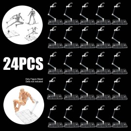 Unbranded Adjustable HG144 Action Figure Display Holder Base Doll Model Support Stand 24Pc