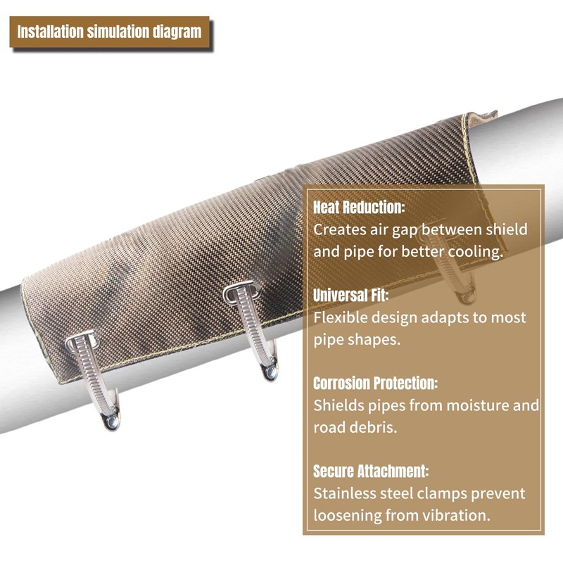 broyear 6"x12" Exhaust Heat Shield, Universal Pipe Heat Shield Protector