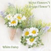 2Pcs White Daisy Corsage Wrist Flower Set Artificial Hand Flower