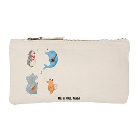 Mr. & Mrs. Panda Small Make Up Bag Big Band - Gift, Triangle, Cosmetic Bag, Dog, Case, Good Mood, Musicians, Cute Animal Motifs