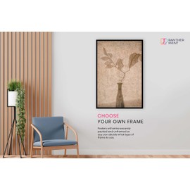 Panther Print Fine Art Prints Sepia Dried Leaves Artistic Unframed Poster, Pictures for Home Walls, Bedroom, Living Room & Bathroom Decor 31x20cm (12x8in)