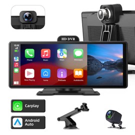 NOAUKA Car Carplay Screen 10.26inch IPS Car Stereo Wireless CarPlay & Android Auto Touch Screen, 4K Dash Cam, 1080P Backup Camera, Mirror Link/Voice Control/Music Play/GPS Navigation FM