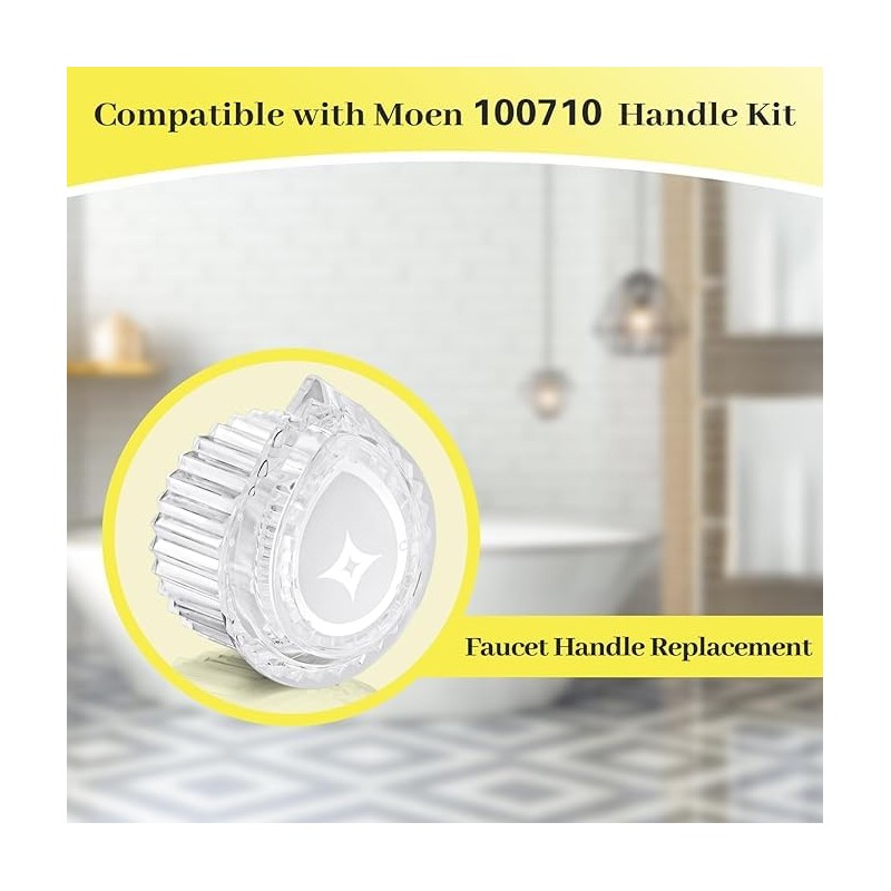 Crovakeu 1pcs-Replacement Knob Compatible with Moen 100710 Shower Handle -