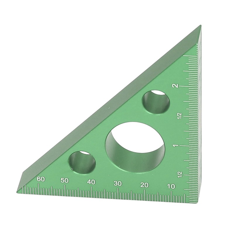 3in Right Angle Measure Ruler Thick Aluminum Alloy 45 Degree