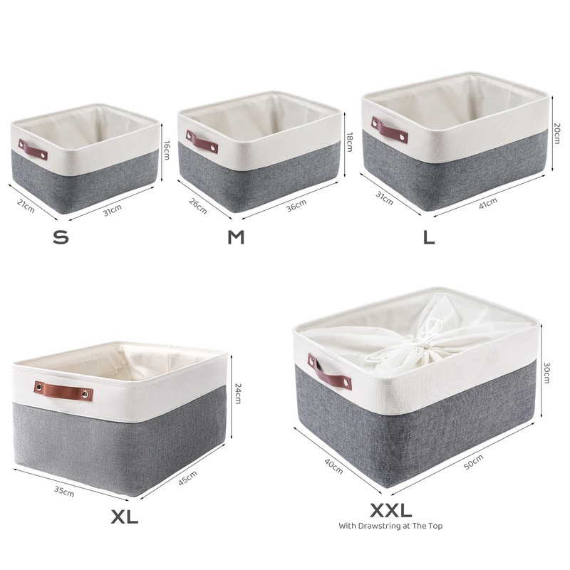 MANGATA Small Fabric Storage Basket, Organiser Box for Home, Bedroom,