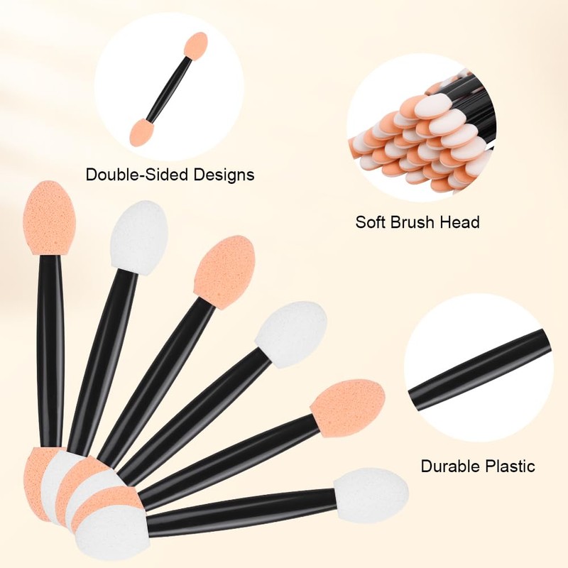 LOPHE Sponge Eyeshadow Brush, 50 Stück Mini Lidschatten Applikator, Lidschatten