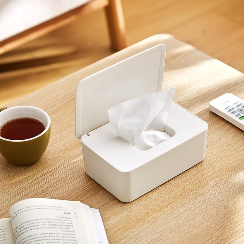 Tusenpy Wet Wipes Box with Lid, Dustproof Tissue Box, Napkins