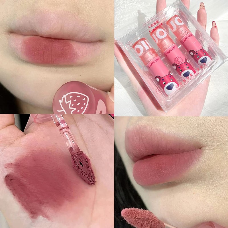 Sitovely 3 Pieces Velvet Matte Lipstick Lip Mud Set, Long-Lasting,