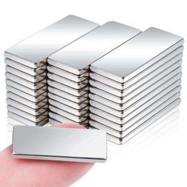 30Pcs Magnets, 20x8x1.5mm Strong Fridge Magnets, Small Neodymium Bar Whiteboard Magnets, Muti-Use Flat Whiteboard Magnet for Fridge, Refrigerator, DIY, Miniature, Office