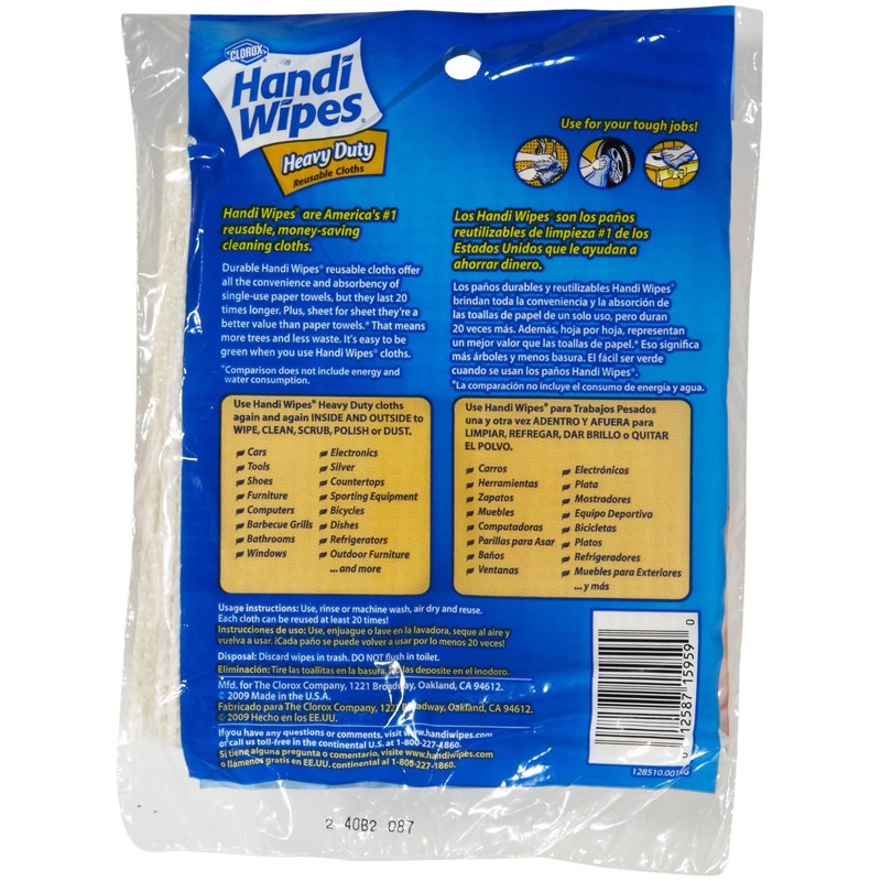 Handi Wipes Heavy Duty Wipes, Single Facing - 3 ct