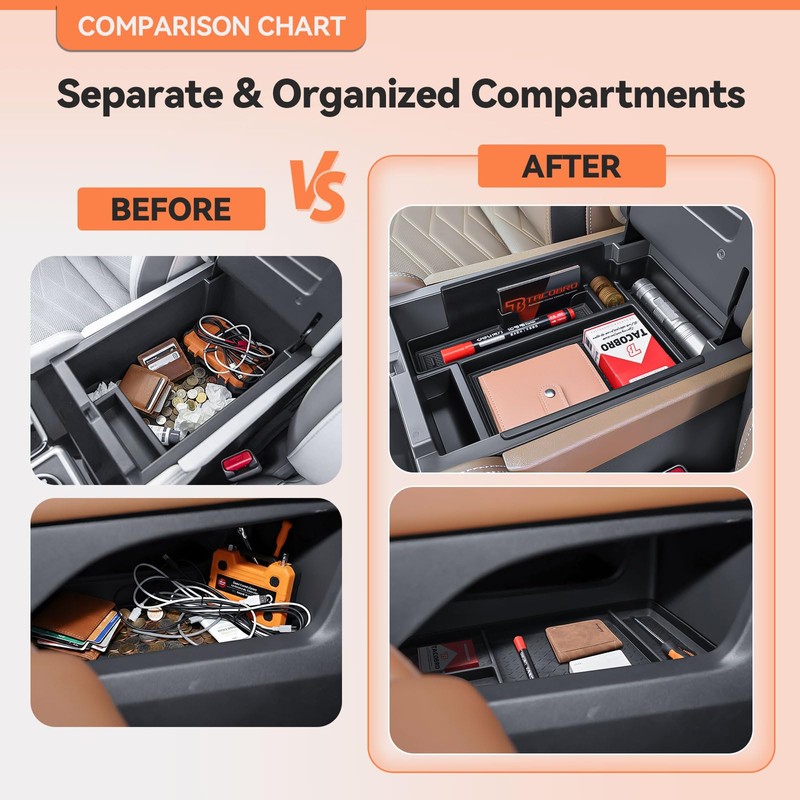 TACOBRO Center & Lower Console Organizer Tray Combo for Nissan
