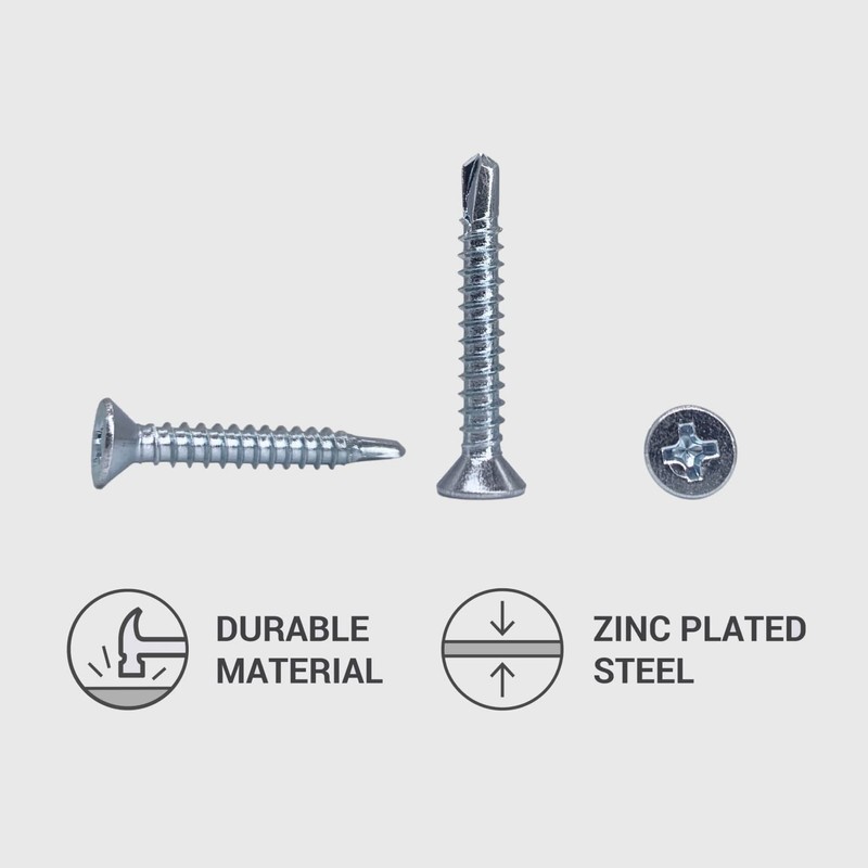 (Pack of 100) DIN 7504 P Galvanised Steel 3.5 x